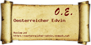 Oesterreicher Edvin névjegykártya